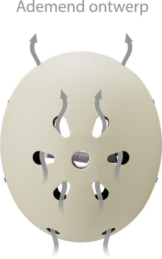 Liefjes & Co – Fietshelm Kind - Kinderhelm - Vanille Beige Maat S (48–56 cm) – Verstelbaar – Ventilerend – Met Kinbescherming