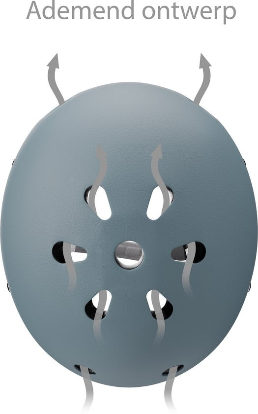 Liefjes & Co – Fietshelm Kind - Kinderhelm – Pastelblauw Maat S (48–56 cm) – Verstelbaar – Ventilerend – Met Kinbescherming