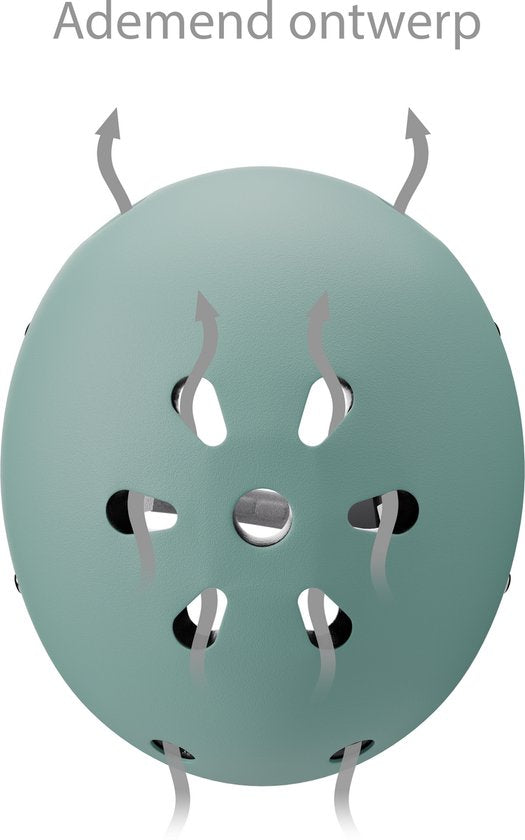Liefjes & Co – Fietshelm Kind - Kinderhelm – Saliegroen Maat S (48–56 cm) – Verstelbaar – Ventilerend – Met Kinbescherming