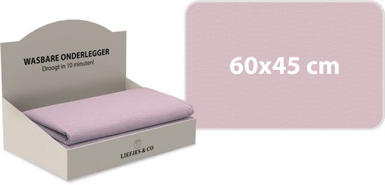 Liefjes & Co - Matrasbeschermer - Wasbare Onderleggers - Anti Slip - Bedbeschermer - Matrasonderlegger - Roze 60x45CM