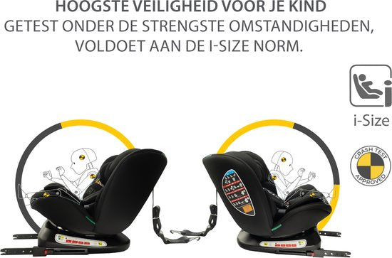 Liefjes & Co Growsafe Autostoel – i-Size 4-in-1 – 360° Draaibaar – ISOFIX & Top Tether – Groep 0/1/2/3 (40–150 cm)