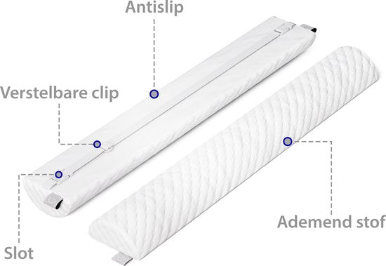 Liefjes & Co Bedhekje – Veiligheidsleuning & Bedrand voor kinderen – Antislip + Bevestigingsband - Geschikt voor alle bedden