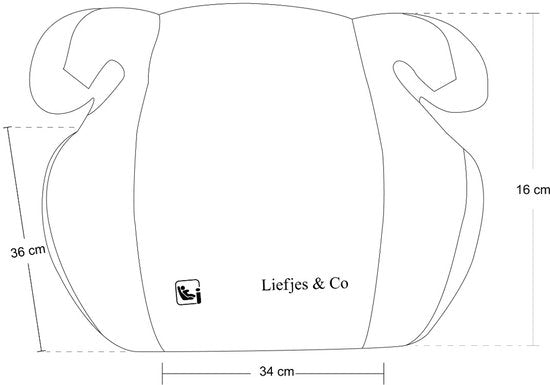 Liefjes & Co Autostoelverhoger Zwart – Zitverhoger voor Kinderen 125-150 cm (22-36 kg) – Geschikt voor 7-12 Jaar – Autozitje Booster