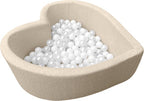 Liefjes & Co Fluffy Beige Hart Ballenbak Met 200 Ballen – Baby & Kinder Ballenbad – Zacht Foam – Speelgoed