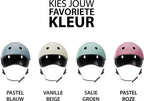 Liefjes & Co – Fietshelm Kind - Kinderhelm – Pastelblauw Maat S (48–56 cm) – Verstelbaar – Ventilerend – Met Kinbescherming