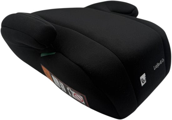 Liefjes & Co Autostoelverhoger Zwart – Zitverhoger voor Kinderen 125-150 cm (22-36 kg) – Geschikt voor 7-12 Jaar – Autozitje Booster
