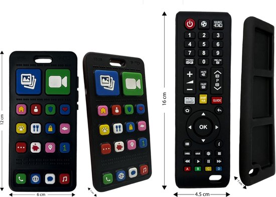 Liefjes & Co Baby Afstandsbediening + Baby Telefoon – Babyspeelgoed 100% Siliconen Speelgoed