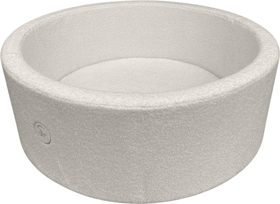 Liefjes & Co Teddy Wit Ballenbak Rond met 200 BPA-vrije Ballen – Baby & Kinder Ballenbad – Zacht Foam – Speelgoed