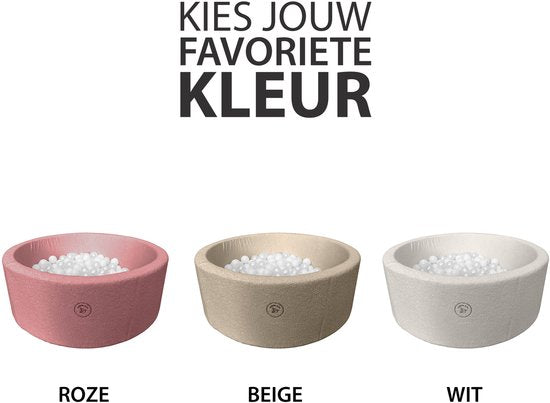 Liefjes & Co Teddy Pink Ballenbak Rond met 200 BPA-vrije Ballen – Baby & Kinder Ballenbad – Zacht Foam – Speelgoed