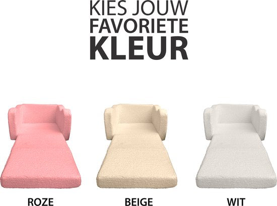 Liefjes & Co Teddy 2 in 1 Sofa - Kinderfauteuils - Kinderstoel - Kindersofa - Wit