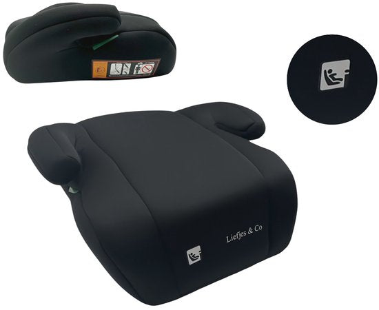 Liefjes & Co Autostoelverhoger Zwart – Zitverhoger voor Kinderen 125-150 cm (22-36 kg) – Geschikt voor 7-12 Jaar – Autozitje Booster