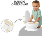 Liefjes & Co Plaspotje - Wc-trainer - Kinder toilet met doorspoel geluid Vanille Beige