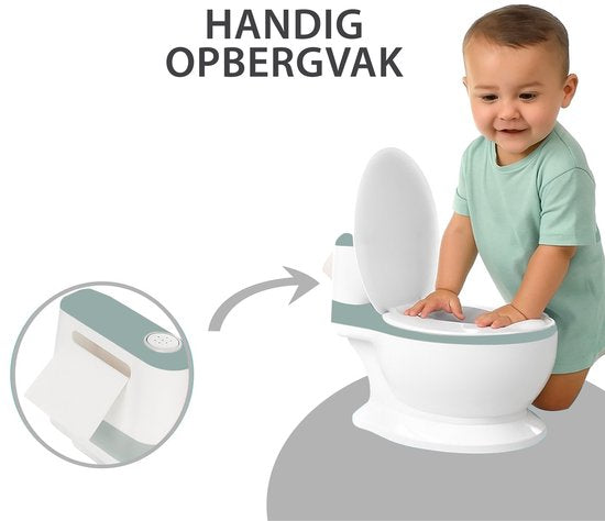 Liefjes & Co Plaspotje - Wc-trainer - Kinder toilet met doorspoel geluid Pastelblauw