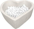 Liefjes & Co Fluffy Wit Hart Ballenbak Met 200 Ballen – Baby & Kinder Ballenbad – Zacht Foam – Speelgoed