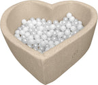 Liefjes & Co Fluffy Beige Hart Ballenbak Met 200 Ballen – Baby & Kinder Ballenbad – Zacht Foam – Speelgoed