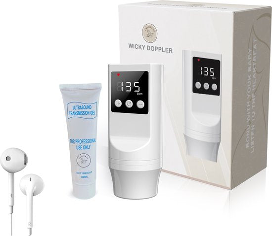 Liefjes & Co Baby Oplaadbare Doppler – Baby Hartje Monitor – Inclusief Gel Voor Zwangerschap & Babyshower
