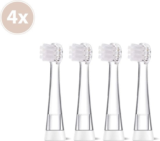 Liefjes & Co Opzetborstels – 3-18 maanden – Set van 4 – Zachte Borstelkoppen