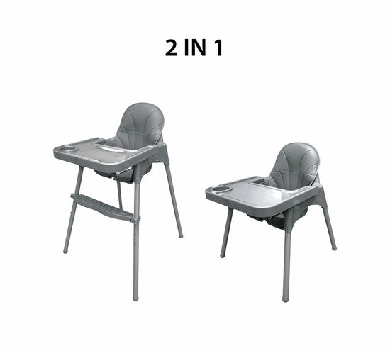 Liefjes & Co Kinderstoel - Eetstoel Baby – Inclusief Kussen – Verstelbare Baby Eetstoel – 2 in 1 & Peuterstoel – Grijs