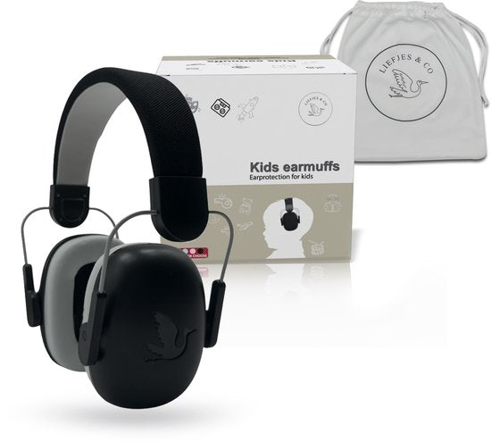 Liefjes & Co Hushy Gehoorbescherming Voor Kinderen en Peuters – Gehoorbeschermers - Oorbeschermers voor kinderen Zwart