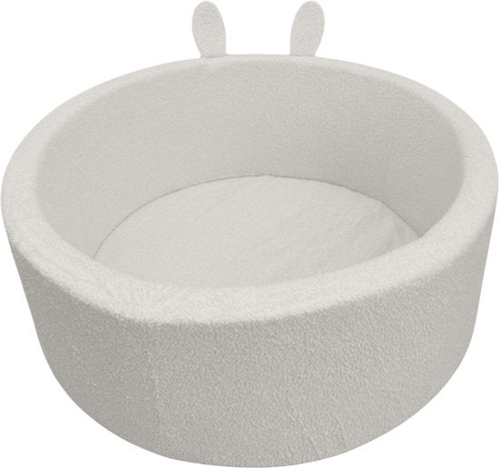Liefjes & Co Fluffy Konijn Wit Ballenbak Met 200 Ballen – Baby & Kinder Ballenbad – Zacht Foam – Speelgoed