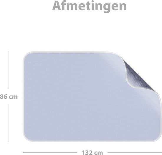 Liefjes & Co - Matrasbeschermer - Wasbare Onderleggers - Anti Slip - Bedbeschermer - Matrasonderlegger - Blauw 132x86 CM