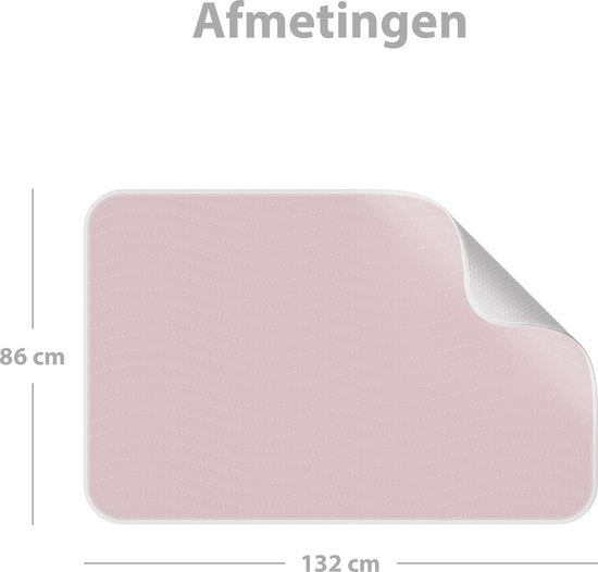 Liefjes & Co - Matrasbeschermer - Wasbare Onderleggers - Anti Slip - Bedbeschermer - Matrasonderlegger - Roze 92x86CM
