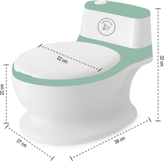 Liefjes & Co Plaspotje - Wc-trainer - Kinder toilet met doorspoel geluid Salliegroen