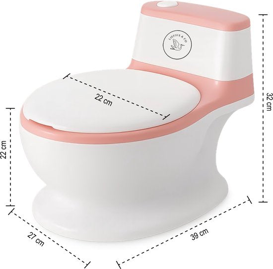 Liefjes & Co Plaspotje - Wc-trainer - Kinder toilet- Potje peuter met doorspoel geluid Pastelroze