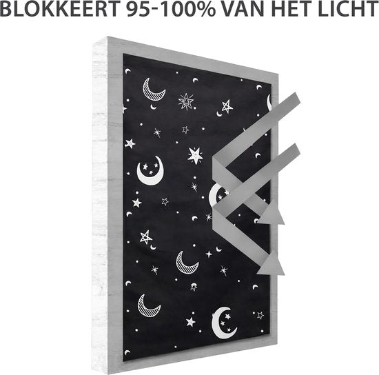 Liefjes & Co Portable Blackout Star Curtain – Verduisteringsgordijn met Zuignappen – Geschikt voor Ramen tot 130×200 cm