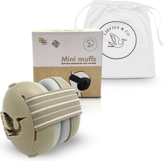 Liefjes & Co Baby - Verstelbaar Gehoorbescherming Voor Baby - Peuter - Kind - 23 dB - Beige