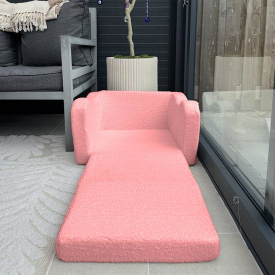 Liefjes & Co Teddy 2 in 1 Sofa - Kinderfauteuils - Kinderstoel - Kindersofa - Roze