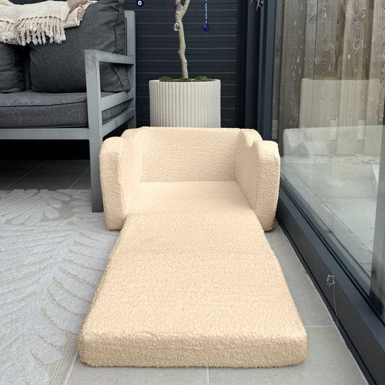 Liefjes & Co Teddy 2 in 1 Sofa - Kinderfauteuils - Kinderstoel - Kindersofa - Beige