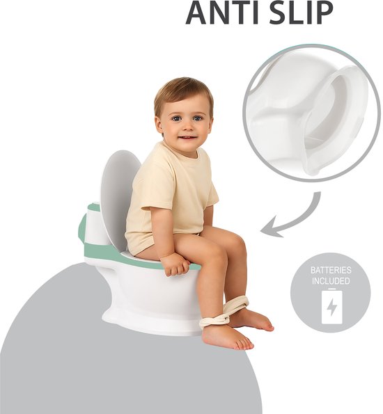 Liefjes & Co Plaspotje - Wc-trainer - Kinder toilet met doorspoel geluid Salliegroen