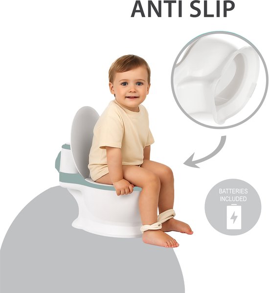 Liefjes & Co Plaspotje - Wc-trainer - Kinder toilet met doorspoel geluid Pastelblauw