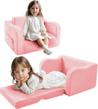 Liefjes & Co Teddy 2 in 1 Sofa - Kinderfauteuils - Kinderstoel - Kindersofa - Roze