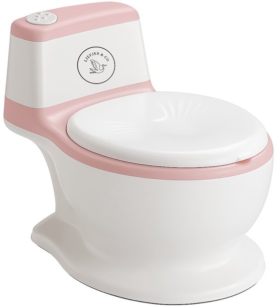 Liefjes & Co Plaspotje - Wc-trainer - Kinder toilet- Potje peuter met doorspoel geluid Pastelroze