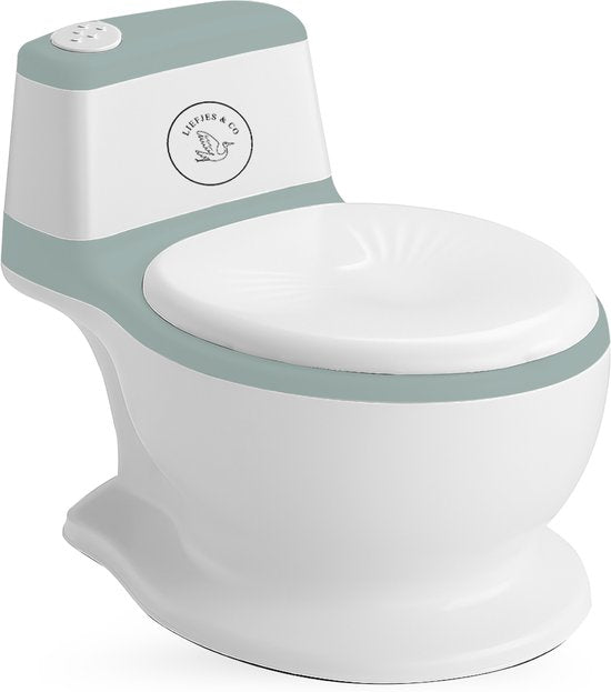 Liefjes & Co Plaspotje - Wc-trainer - Kinder toilet met doorspoel geluid Pastelblauw