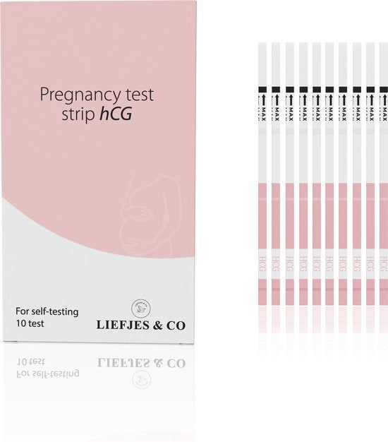 Liefjes & Co Zwangerschapstest Strips (10 stuks) – Extra Vroege Detectie – Zeer Betrouwbaar