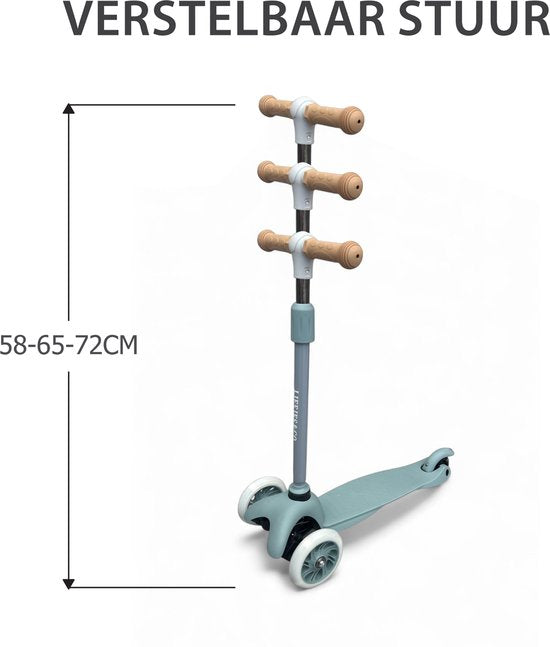 Liefjes & Co Kinderstep – 3-wielen Step - Met Lichtgevende Wielen – 2-6 jaar – Pastelblauw
