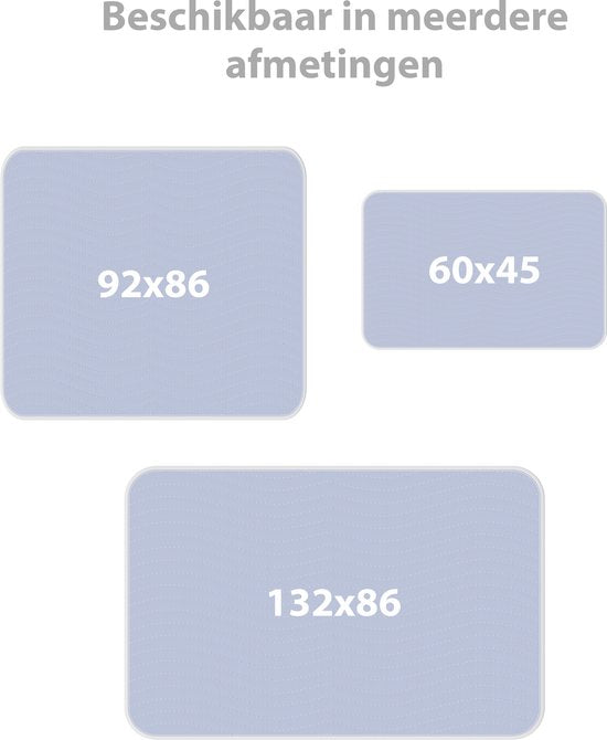 Liefjes & Co - Matrasbeschermer - Wasbare Onderleggers - Anti Slip - Bedbeschermer - Matrasonderlegger - Blauw 132x86 CM