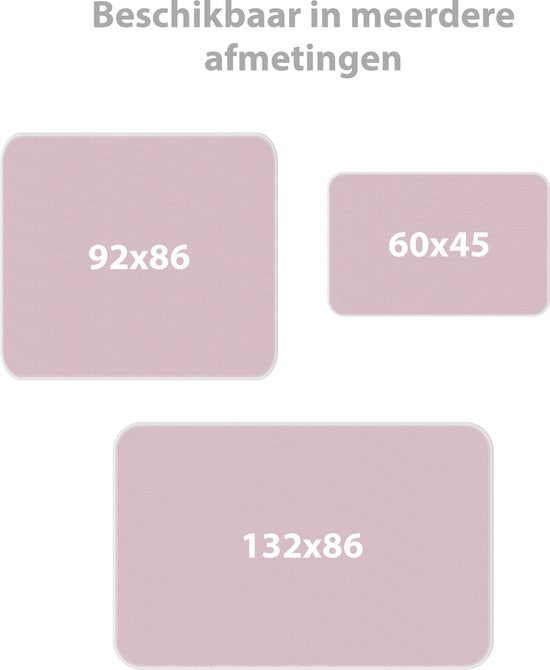 Liefjes & Co - Matrasbeschermer - Wasbare Onderleggers - Anti Slip - Bedbeschermer - Matrasonderlegger - Roze 132x86CM