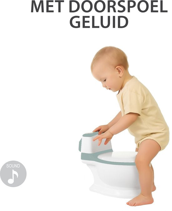 Liefjes & Co Plaspotje - Wc-trainer - Kinder toilet met doorspoel geluid Pastelblauw