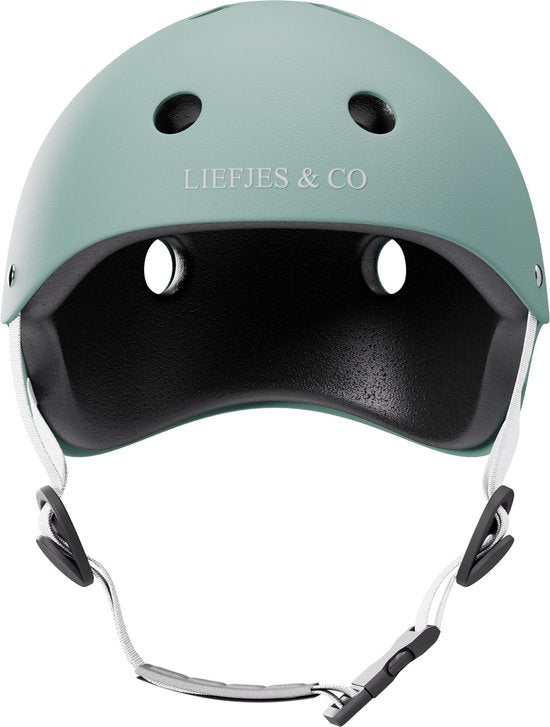 Liefjes & Co – Fietshelm Kind - Kinderhelm – Saliegroen Maat S (48–56 cm) – Verstelbaar – Ventilerend – Met Kinbescherming