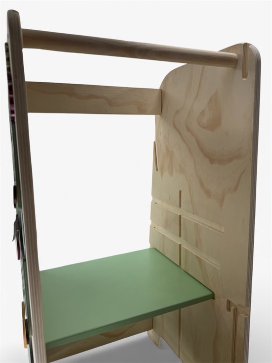 Liefjes & Co Montessori Leertoren met Glijbaan & Krijtbord – In Hoogte Verstelbaar – Houten Keukentoren & Speeltoren – Kindertrap & Tekenbord – FSC® Hout
