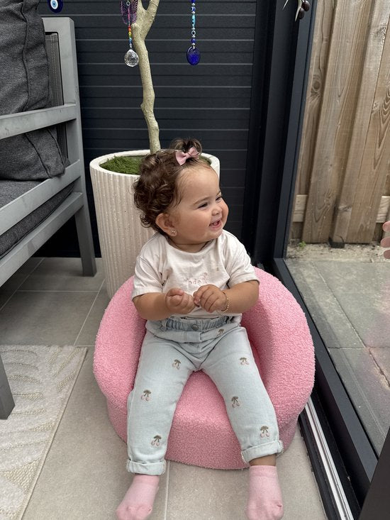 Liefjes & Co Teddy Fluffy Sofa - Kinderfauteuils - Kinderstoel - Kindersofa - Roze