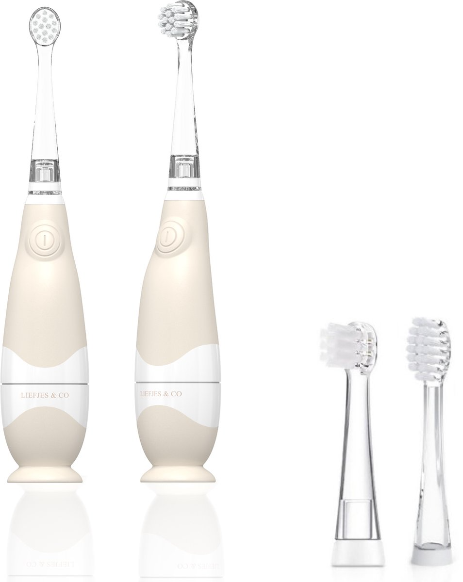 Liefjes & Co Flimmy – Beige Sonic Electric Toothbrush Child & Baby 0-4 Years – With Timer
