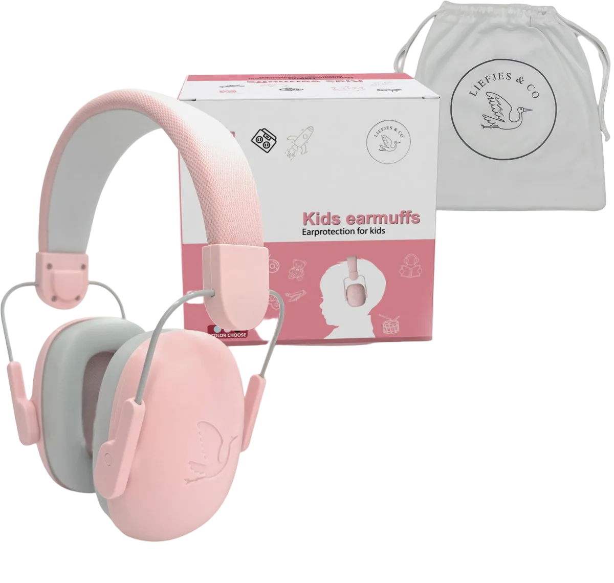 Liefjes & Co Hushy Hearing Protection for Children and Toddlers – Ear Protectors - Earmuffs for Children Pink