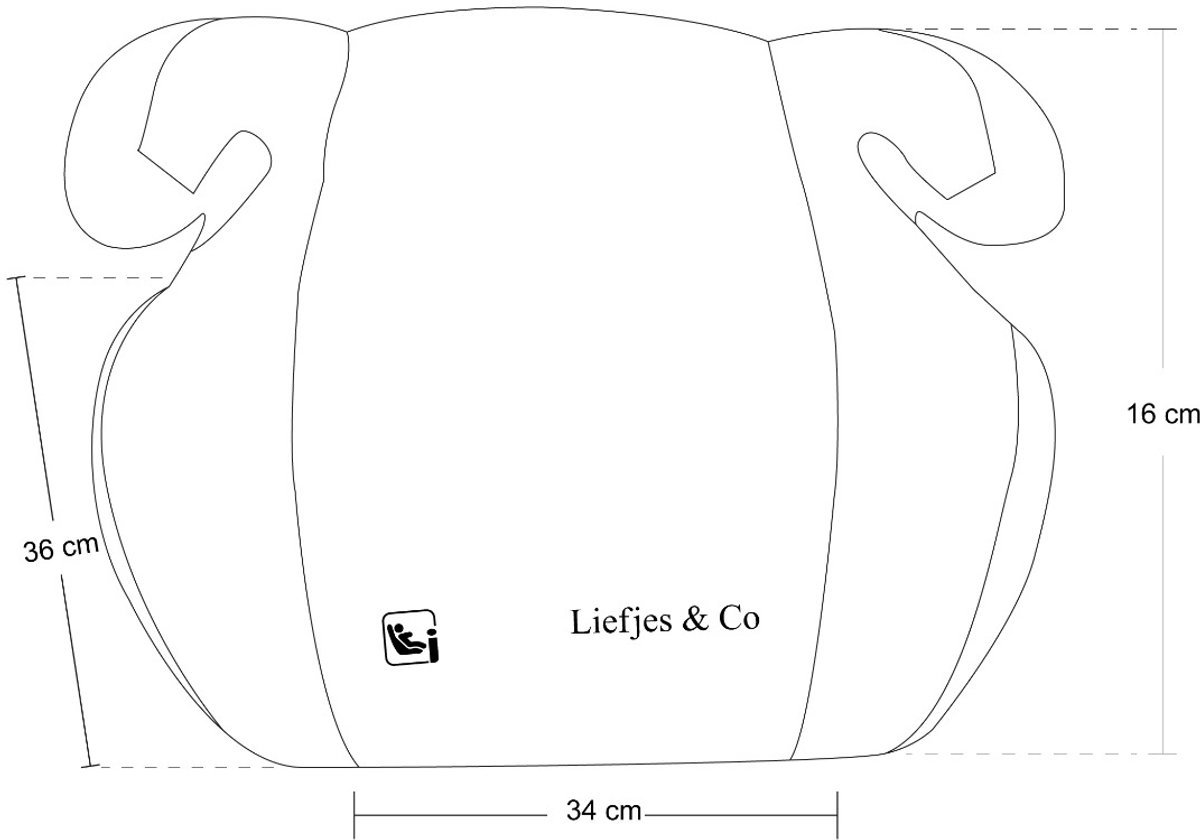 Liefjes & Co Car Seat Booster Black – Booster Seat for Children 125-150 cm (22-36 kg) – Suitable for 7-12 Years – Car Seat Booster