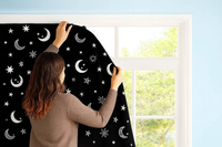 Liefjes & Co Portable Blackout Star Curtain – Blackout Curtain with Suction Cups – Suitable for Windows up to 130x200 cm
