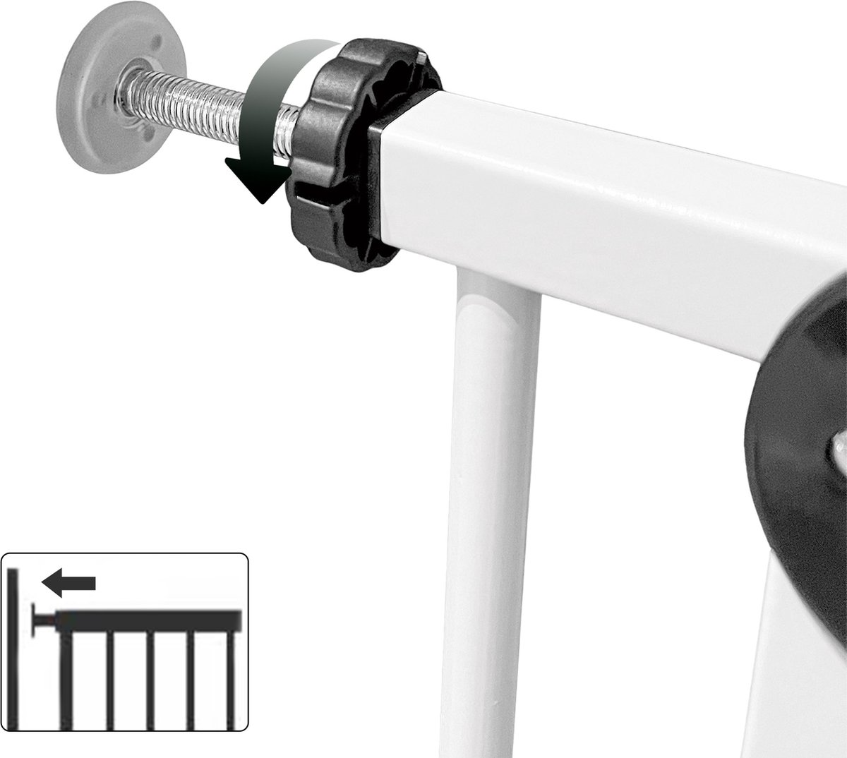 Liefjes & Co Stair Gate Without Drilling - 90 to 95 cm - Safety Gates - Child Gate - Clamp Mounting - White